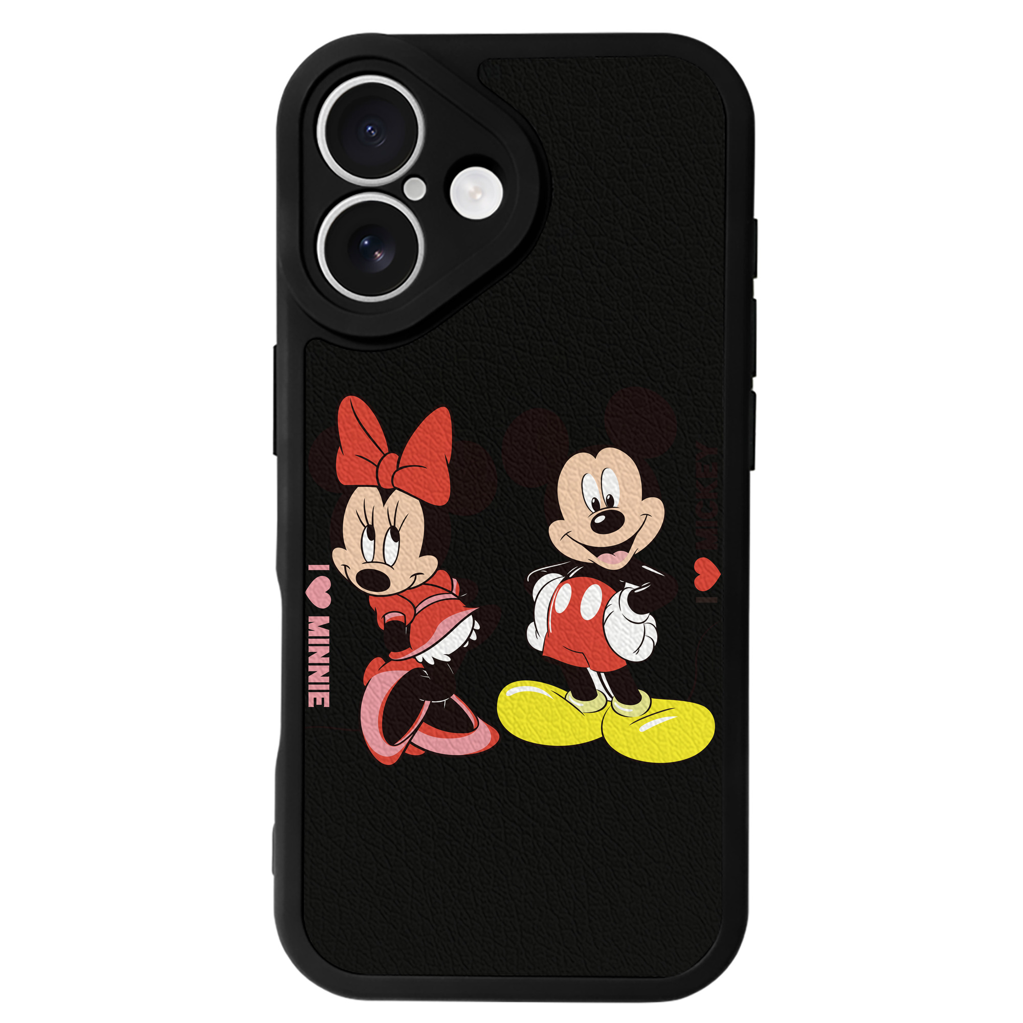 （画像用） ミッキーマウス Mickey Mouse 【iPhone 16シリーズ対応】シリコンスマホケース（レザー調） 材質：シリコン